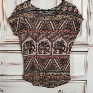 Elephant pattern boho shirt